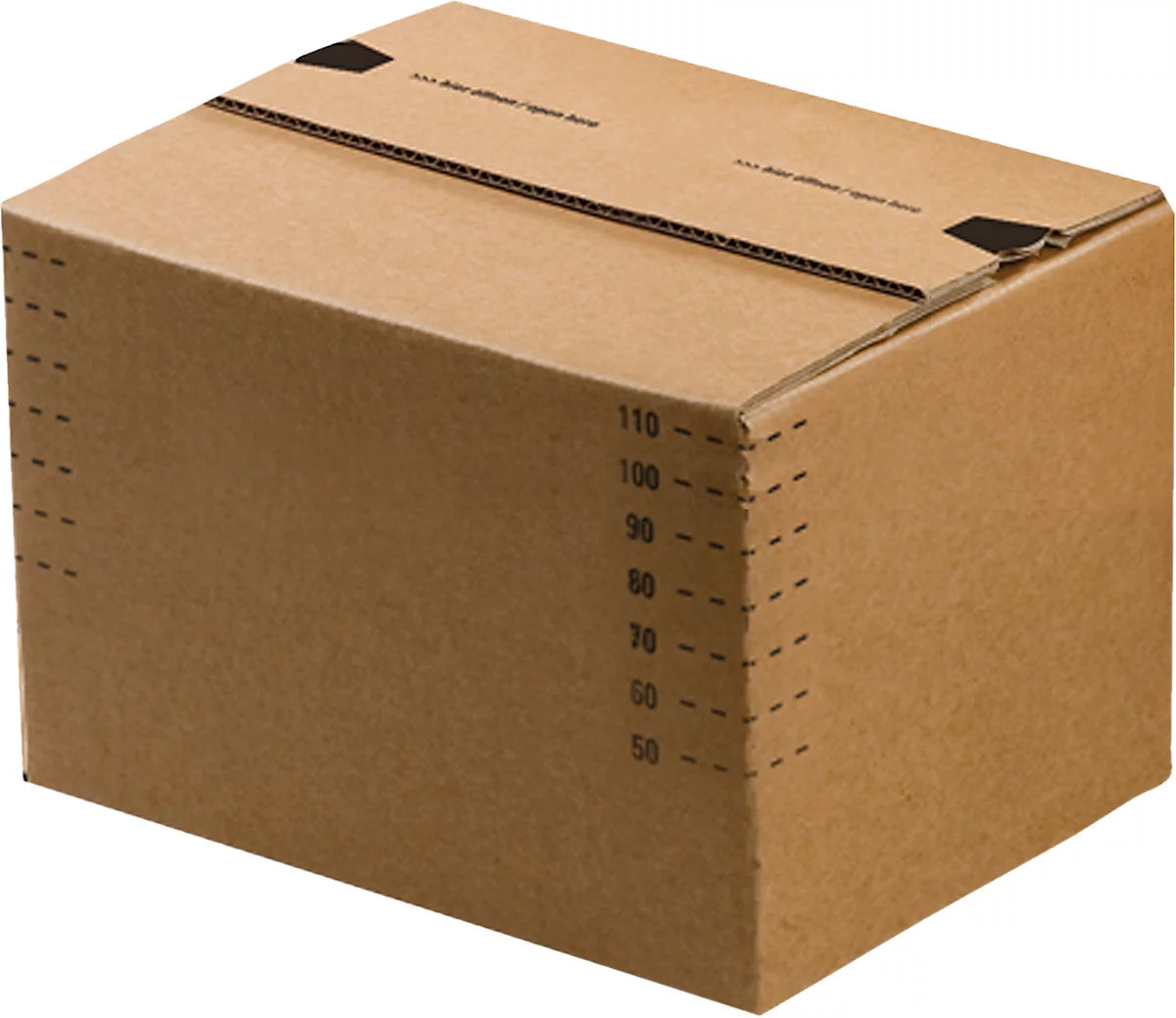 Cajas de cartón para envíos, fondo automático y tapa con solapa recerrable, hasta 20 kg, dimensiones interiores L 175 x W 105 x H 75 mm, cartón corrugado, marrón, 50 piezas