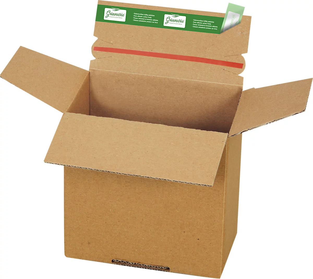 Cajas de envío Grünmarie®, 150 x 100 x 150 mm, optimizadas para paletas, fondo automático, hasta 20 kg, 100 % reciclable, cartón ondulado FSC®, marrón, 20 unidades