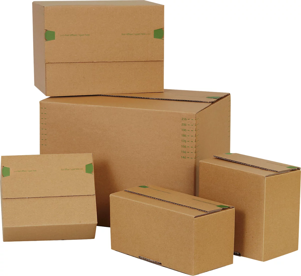 Cajas de envío Grünmarie®, 150 x 100 x 150 mm, optimizadas para paletas, fondo automático, hasta 20 kg, 100% reciclable, cartón ondulado FSC®, marrón, 20 unidades