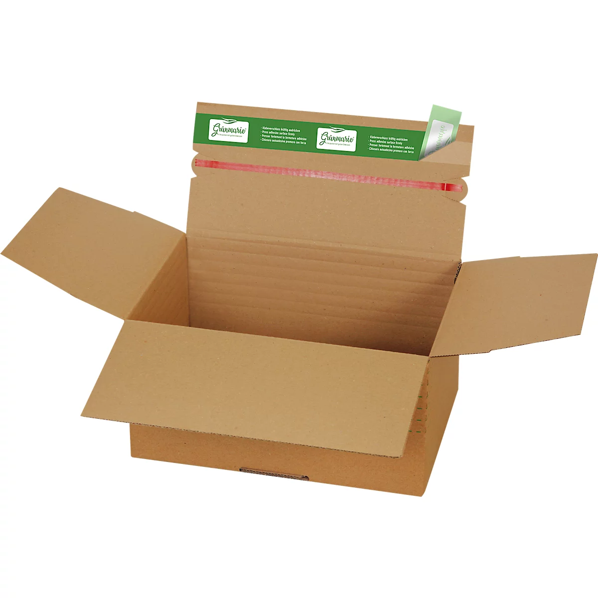 Cajas de envío Grünmarie®, 234 x 169 x 60-125 mm, formato A5/altura variable, fondo automático, hasta 20 kg, 100 % reciclable, cartón ondulado FSC®, marrón, 25 unid.