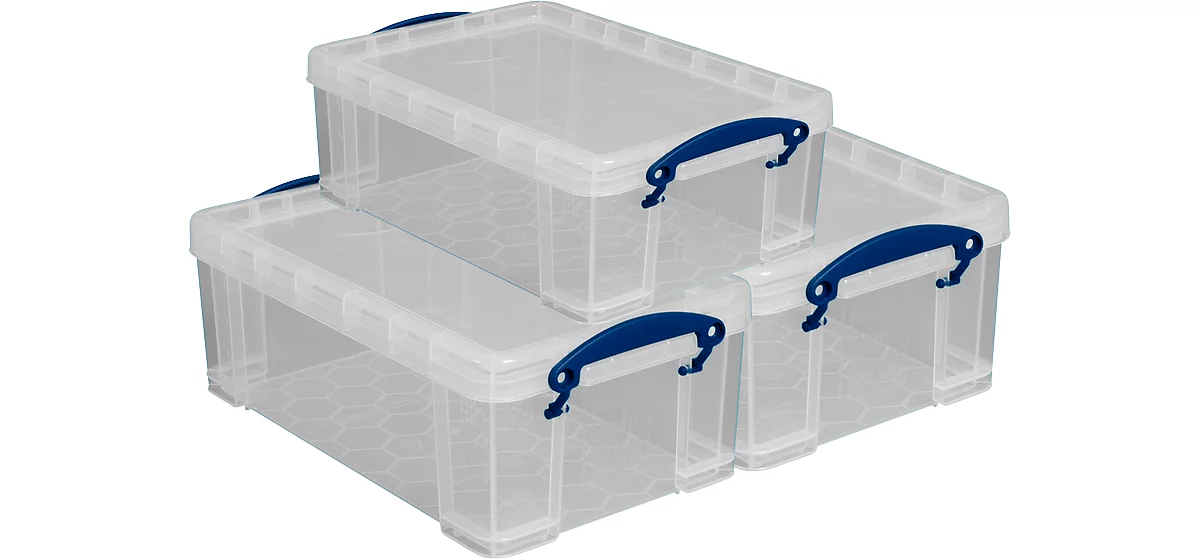 Cajas Really Useful Boxes, capacidad 9 l, como caja de almacenamiento o de envío, juego de 3