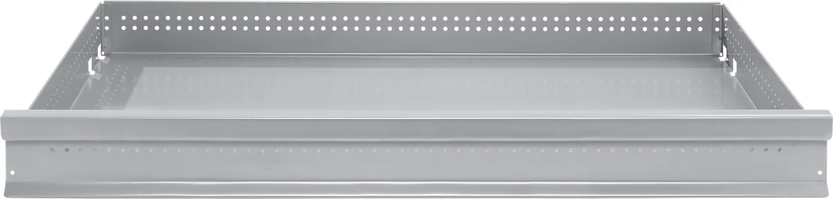 Cajón FS, chapa de acero, ancho 1281 x fondo 592 x alto 100 mm, aluminio blanco, hasta 50 kg