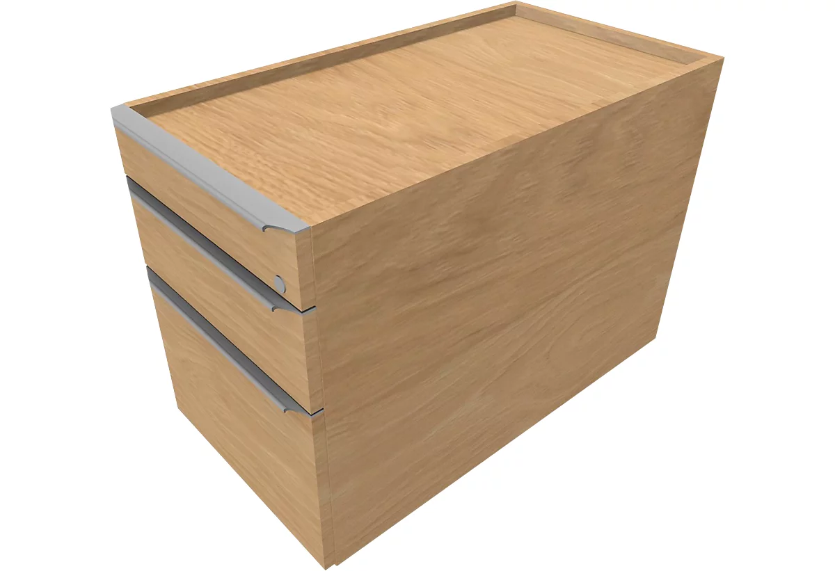 Cajón móvil QUANDOS BOX, 1 cajón para utensilios, 1 cajón, HR extraíble, ancho 430 x fondo 800 x alto 570 mm, roble masónico