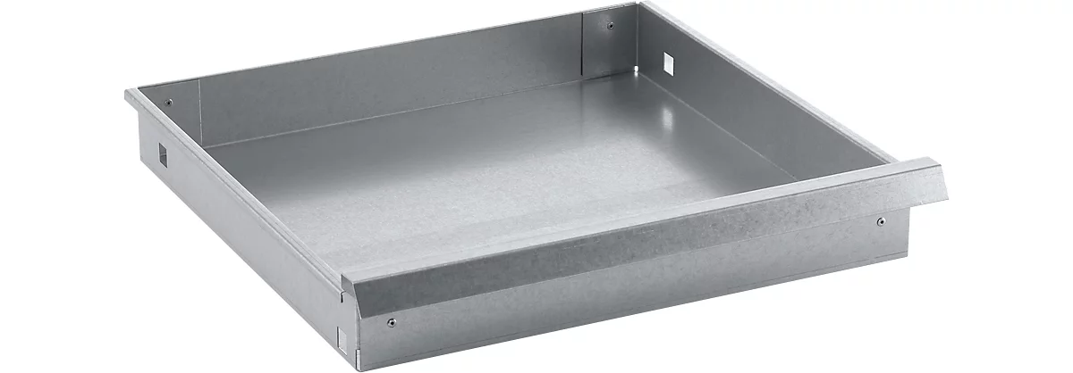 Cajón, para armario de material MS con separación central, ancho 1200 x fondo 458 x alto 155 mm, chapa de acero, plata