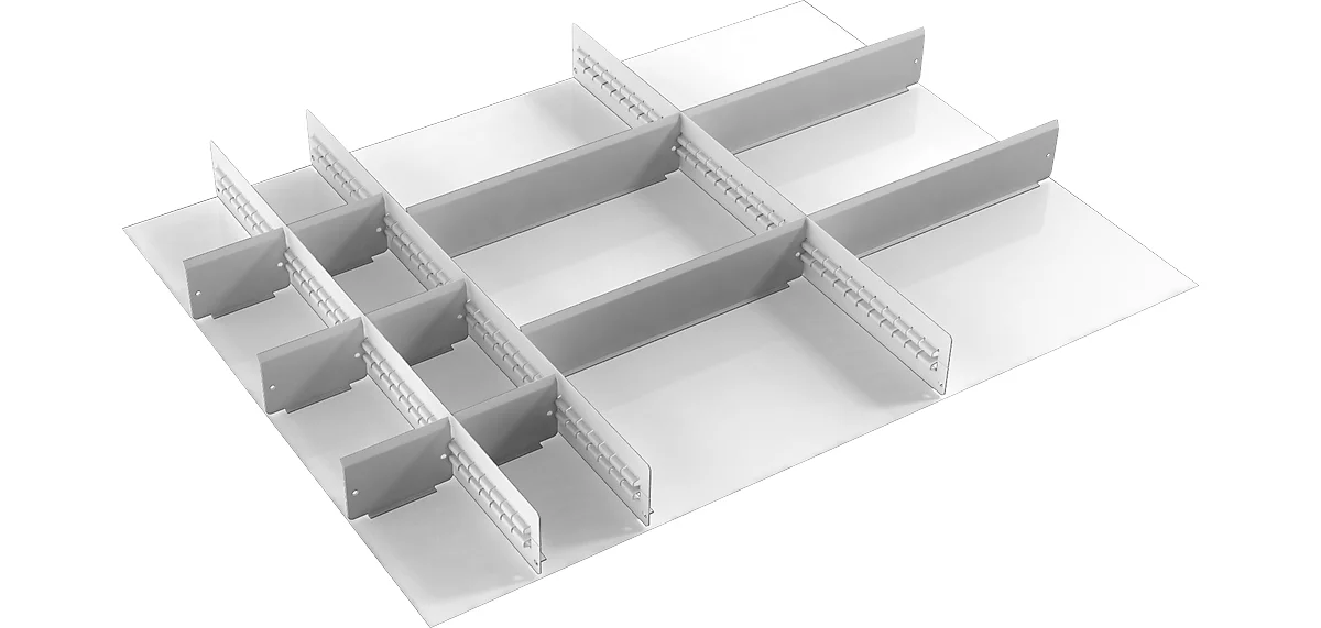 Cajón Treston, 3 separadores y 10 paneles centrales, ancho 900 mm, para serie 90 con alto 100 mm