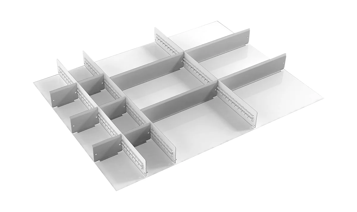 Cajón Treston, 3 separadores y 10 paneles centrales, ancho 900 mm, para serie 90 con altura 150/250 mm