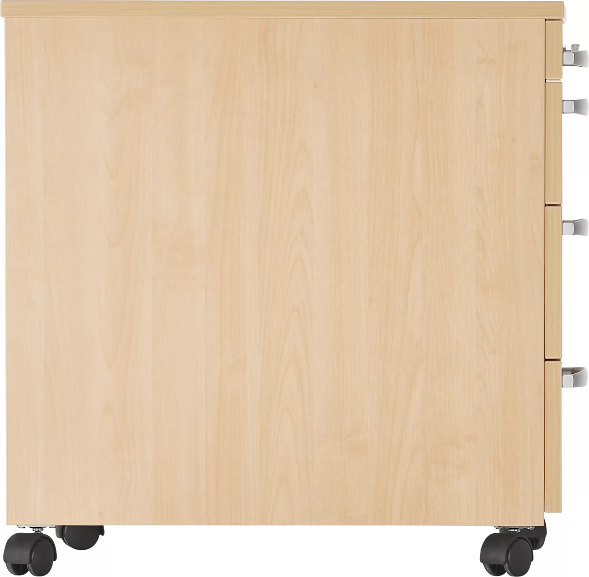 Cajonera móvil Schäfer Shop Select LOGIN, 3 cajones, 1 cajón para utensilios, cierre centralizado, AN 432 x F 580 x AL 595 mm, decoración arce 