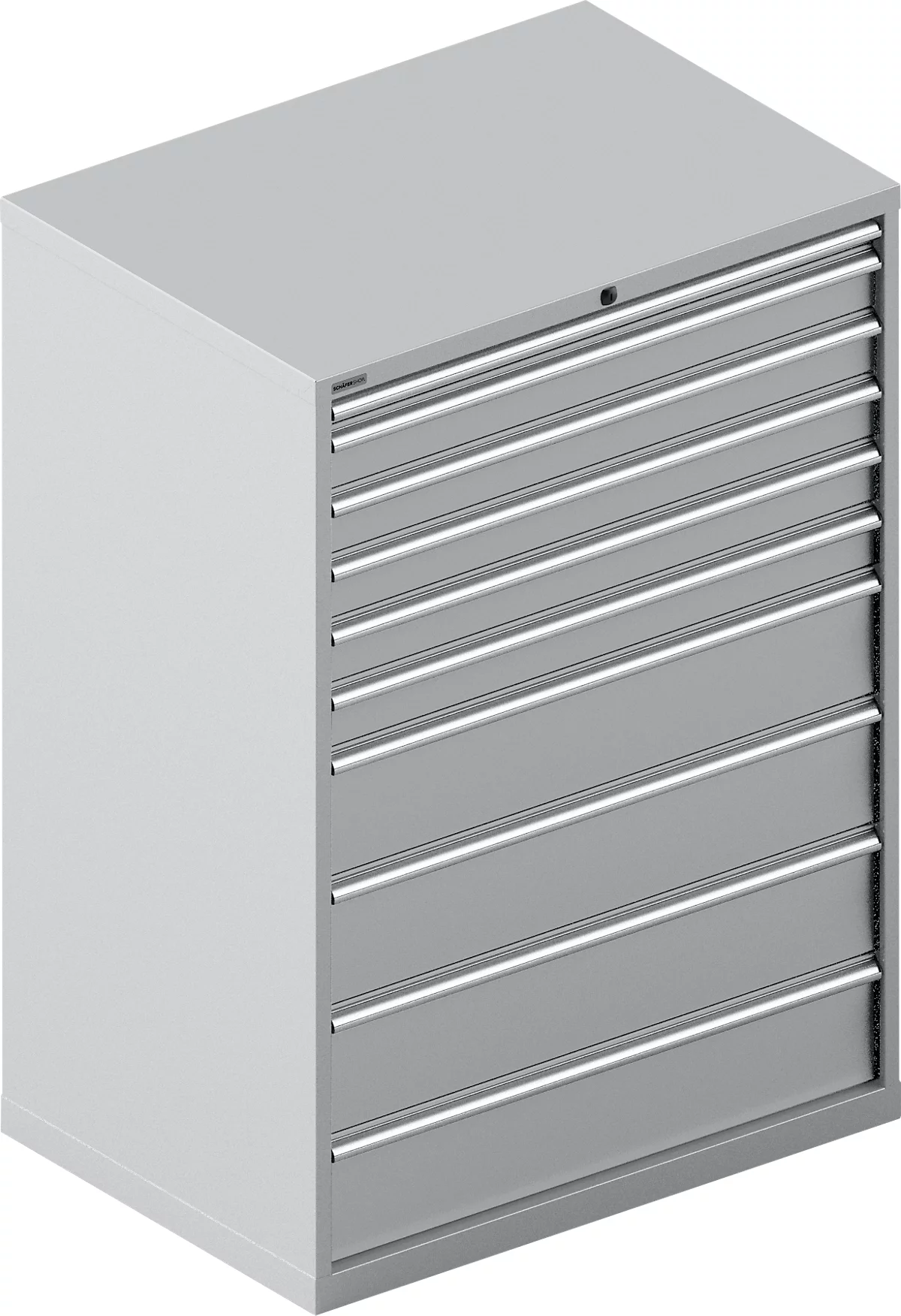 Cajonera Schäfer Shop Select WSK 54-36, acero, 10 cajones, hasta 200 kg, ancho 1023 x fondo 725 x alto 1450 mm, aluminio blanco/aluminio blanco