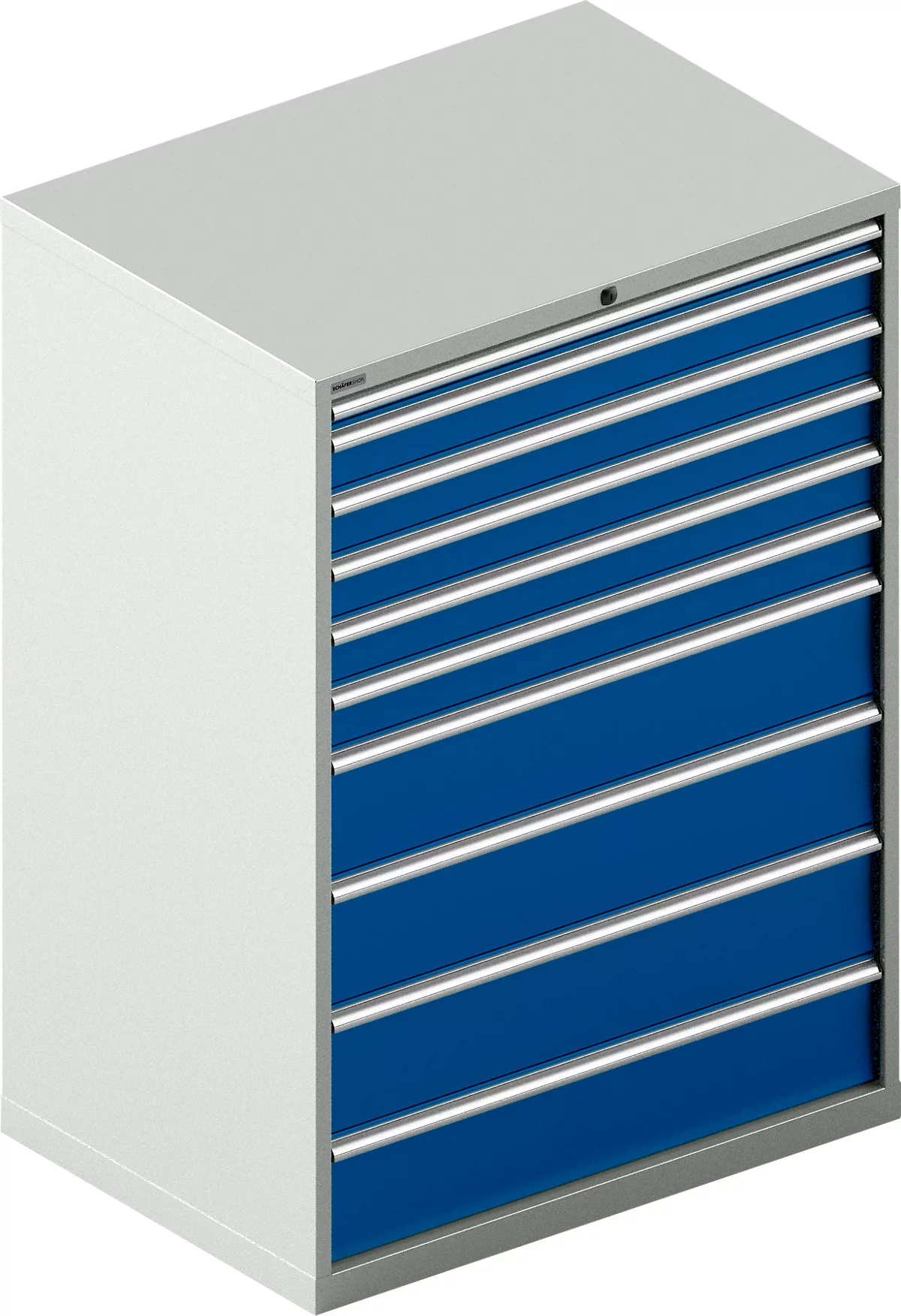Cajonera Schäfer Shop Select WSK 54-36, acero, 10 cajones, hasta 200 kg, ancho 1023 x fondo 725 x alto 1450 mm, gris claro/azul marino