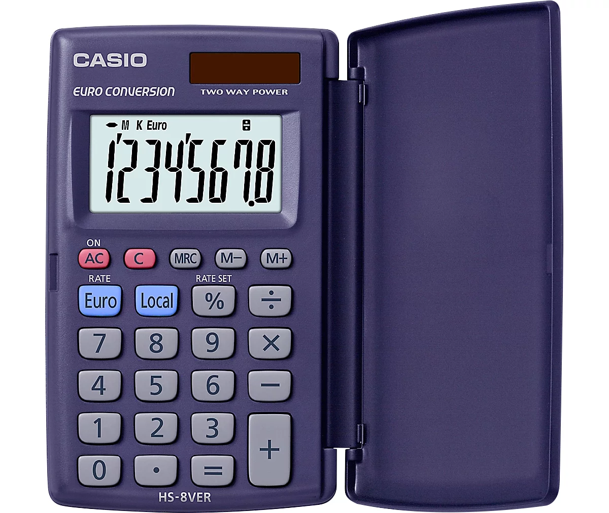 Calculadora de bolsillo Casio HS-8VER, 8 dígitos