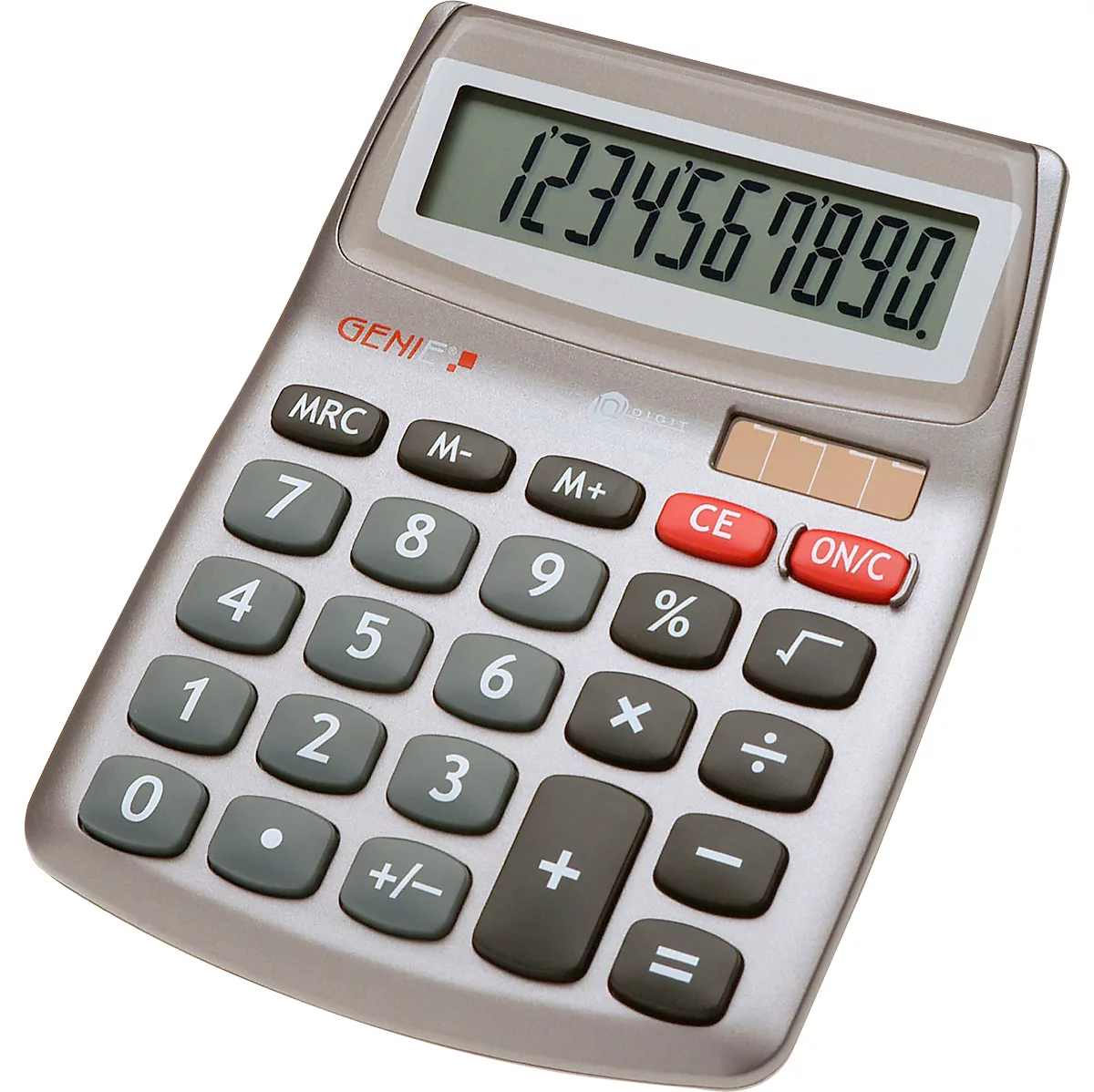 Calculadora de bolsillo Genie 540, con pantalla de 10 dígitos, alimentado con batería y solar