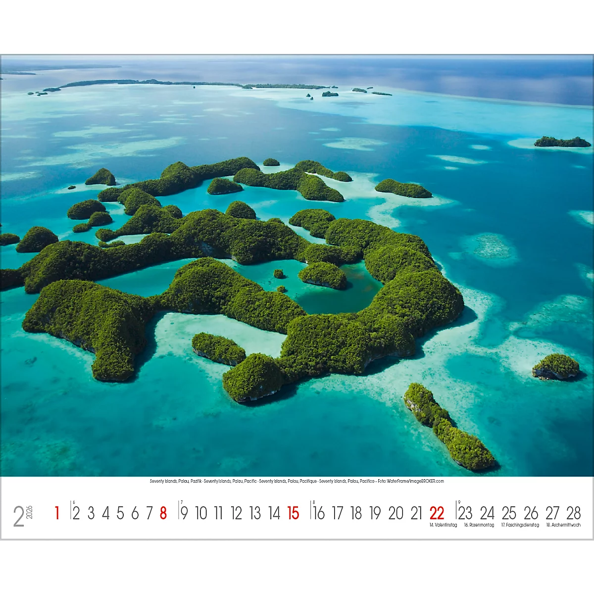 Calendrier illustré Korsch Merveilles de la nature 2026, avec des motifs photographiques de la nature, L 300 x H 420 mm, papier
