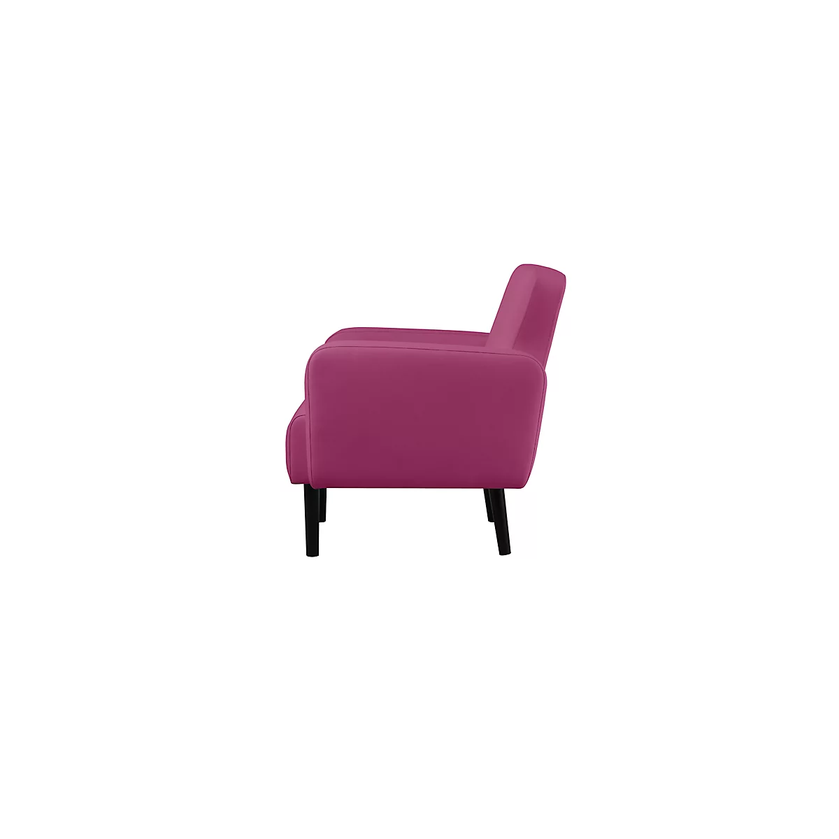 Canapé deux places meet® by Paperflow LISBOA, revêtement en similicuir lilas résistant aux désinfectants, piétement noir, L 1240 x P 815 x H 830 mm