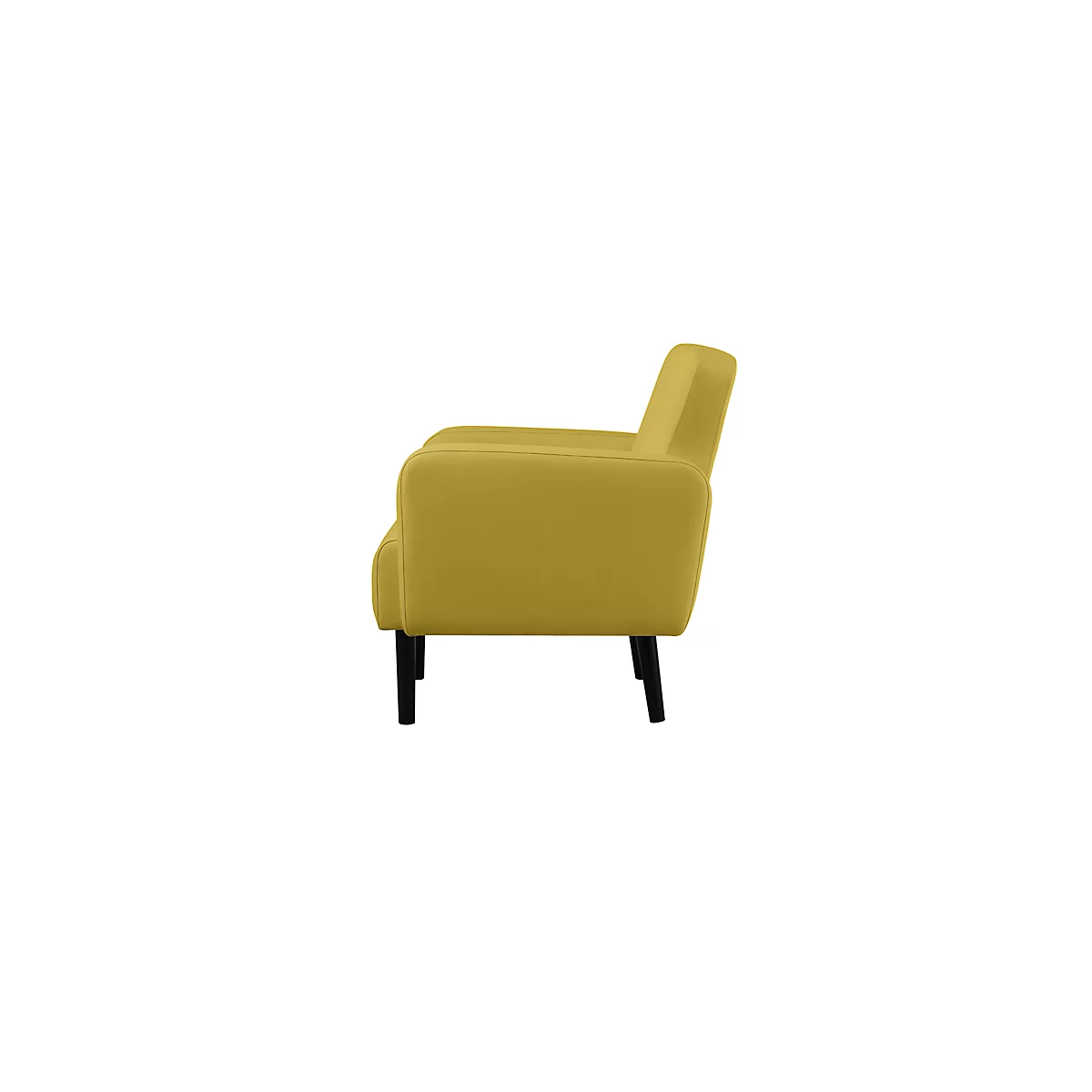 Canapé deux places meet® by Paperflow LISBOA, revêtement en similicuir vert résistant aux désinfectants, piétement noir, L 1240 x P 815 x H 830 mm