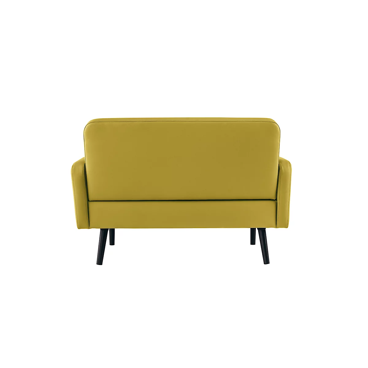 Canapé deux places meet® by Paperflow LISBOA, revêtement en similicuir vert résistant aux désinfectants, piétement noir, L 1240 x P 815 x H 830 mm