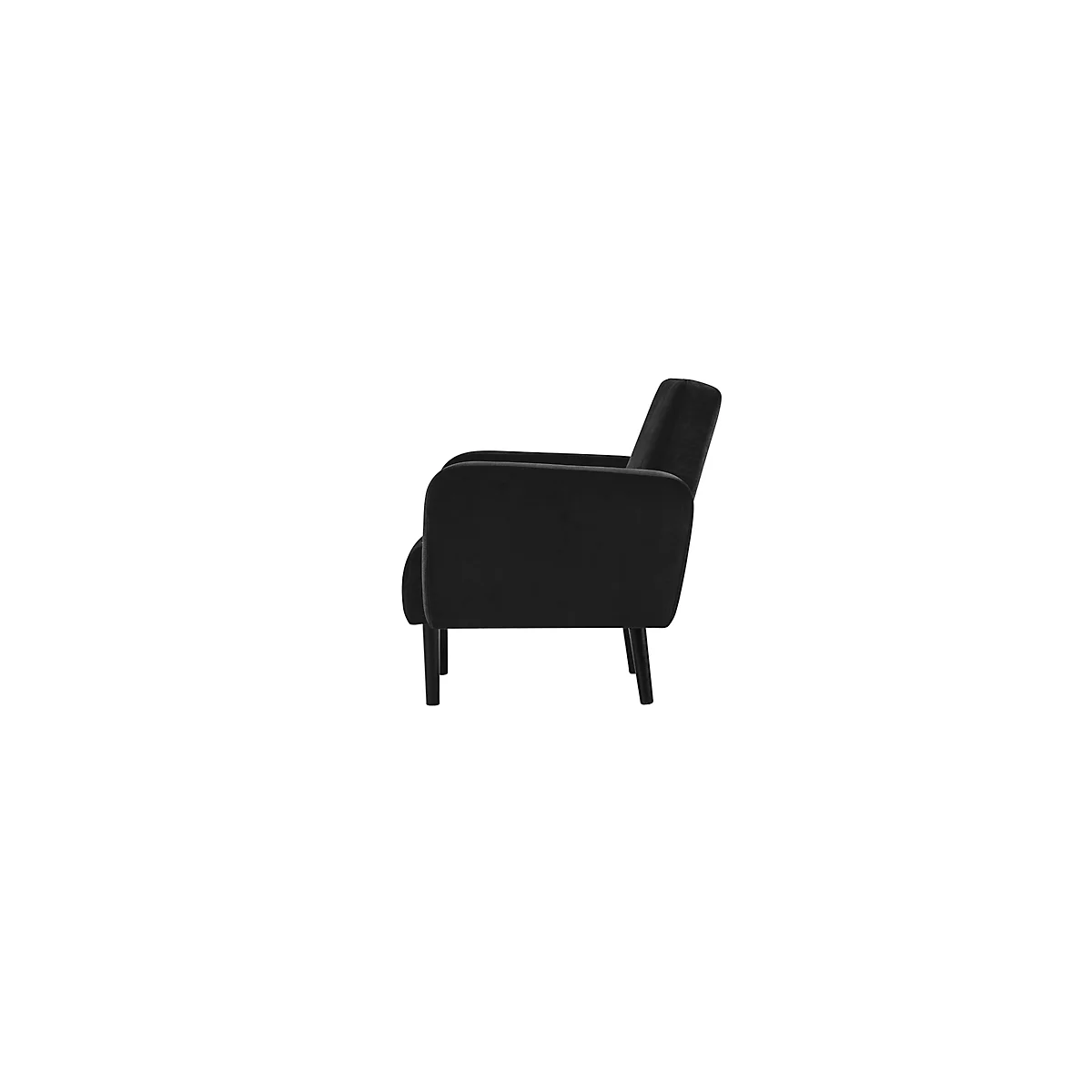 Canapé deux places meet® by Paperflow LISBOA, revêtement velours noir, piétement noir, L 1240 x P 815 x H 830 mm