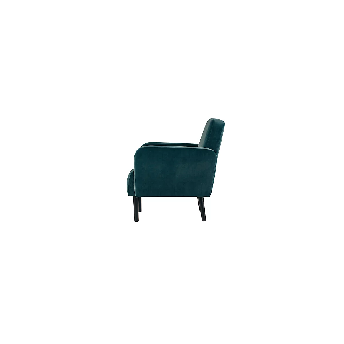Canapé deux places meet® by Paperflow LISBOA, revêtement velours vert, piétement noir, L 1240 x P 815 x H 830 mm