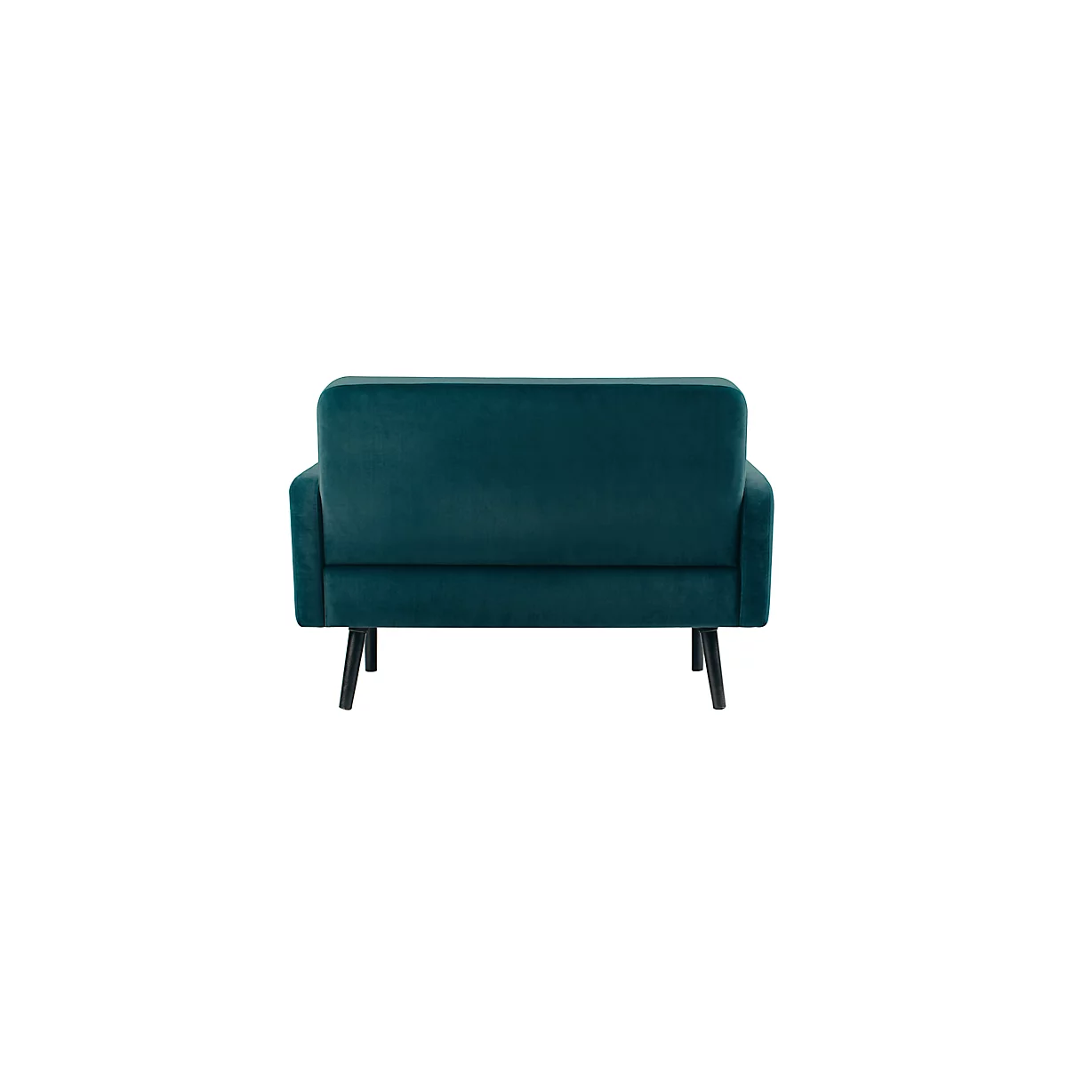 Canapé deux places meet® by Paperflow LISBOA, revêtement velours vert, piétement noir, L 1240 x P 815 x H 830 mm