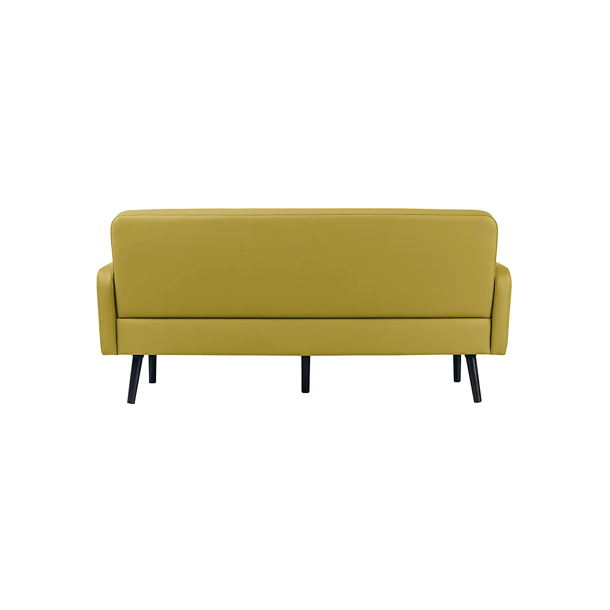 Canapé trois places meet® by Paperflow LISBOA, revêtement en similicuir vert résistant aux désinfectants, piétement noir, L 1760 x P 815 x H 830 mm