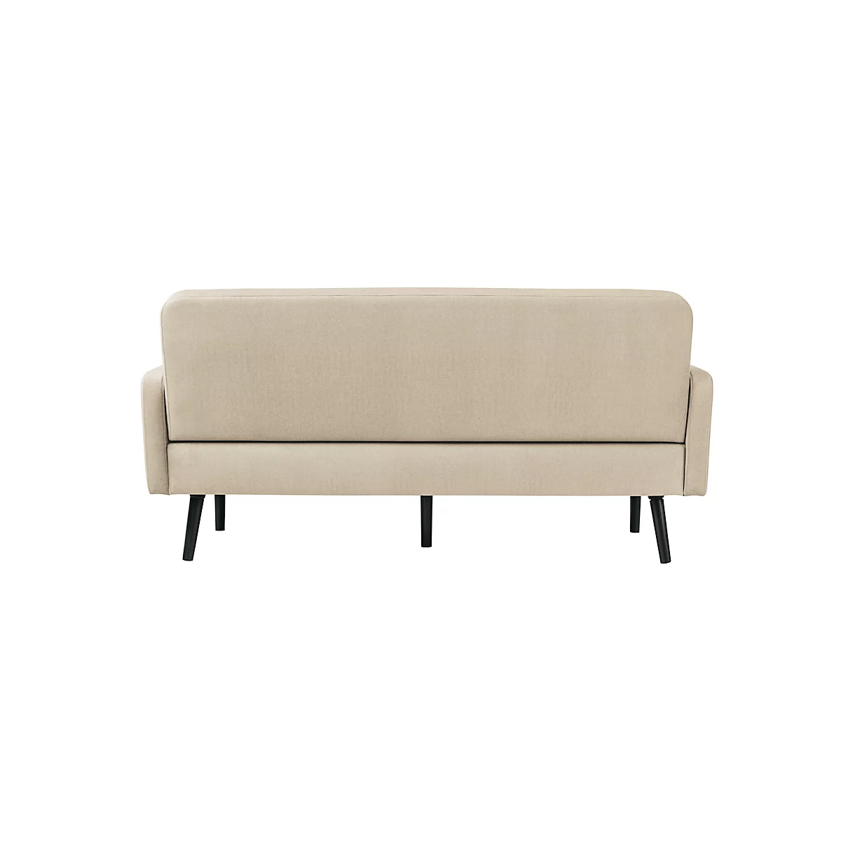 Canapé trois places meet® by Paperflow LISBOA, revêtement tissu ivoire, piétement noir, L 1760 x P 815 x H 830 mm