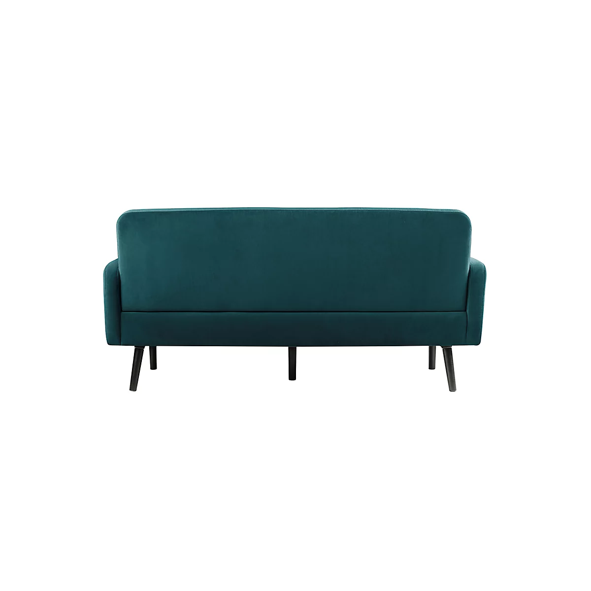 Canapé trois places meet® by Paperflow LISBOA, revêtement velours vert, piétement noir, L 1760 x P 815 x H 830 mm