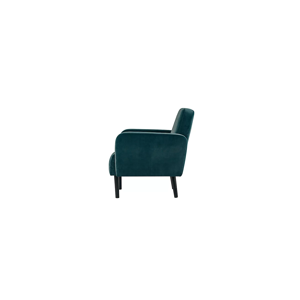 Canapé trois places meet® by Paperflow LISBOA, revêtement velours vert, piétement noir, L 1760 x P 815 x H 830 mm