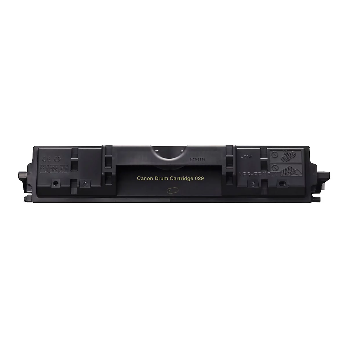 Schwarze Canon Drum Cartridge 029, Text auf schwarzer OberflÃ¤che, auf weiÃŸem Hintergrund.
