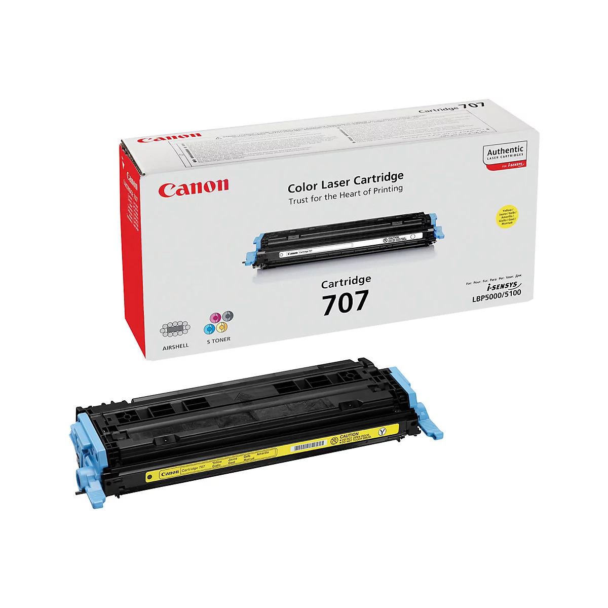 Canon 707Y - Gelb - original - Tonerpatrone - für i-SENSYS LBP5000, LBP5100; Laser Shot LBP-5000, 5100