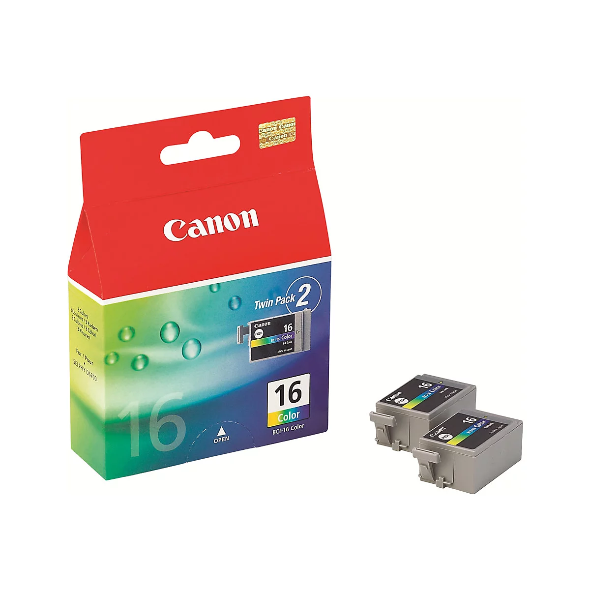 Canon BCI-16 - 2er-Pack - Gelb, Cyan, Magenta - original - Tintenbehälter