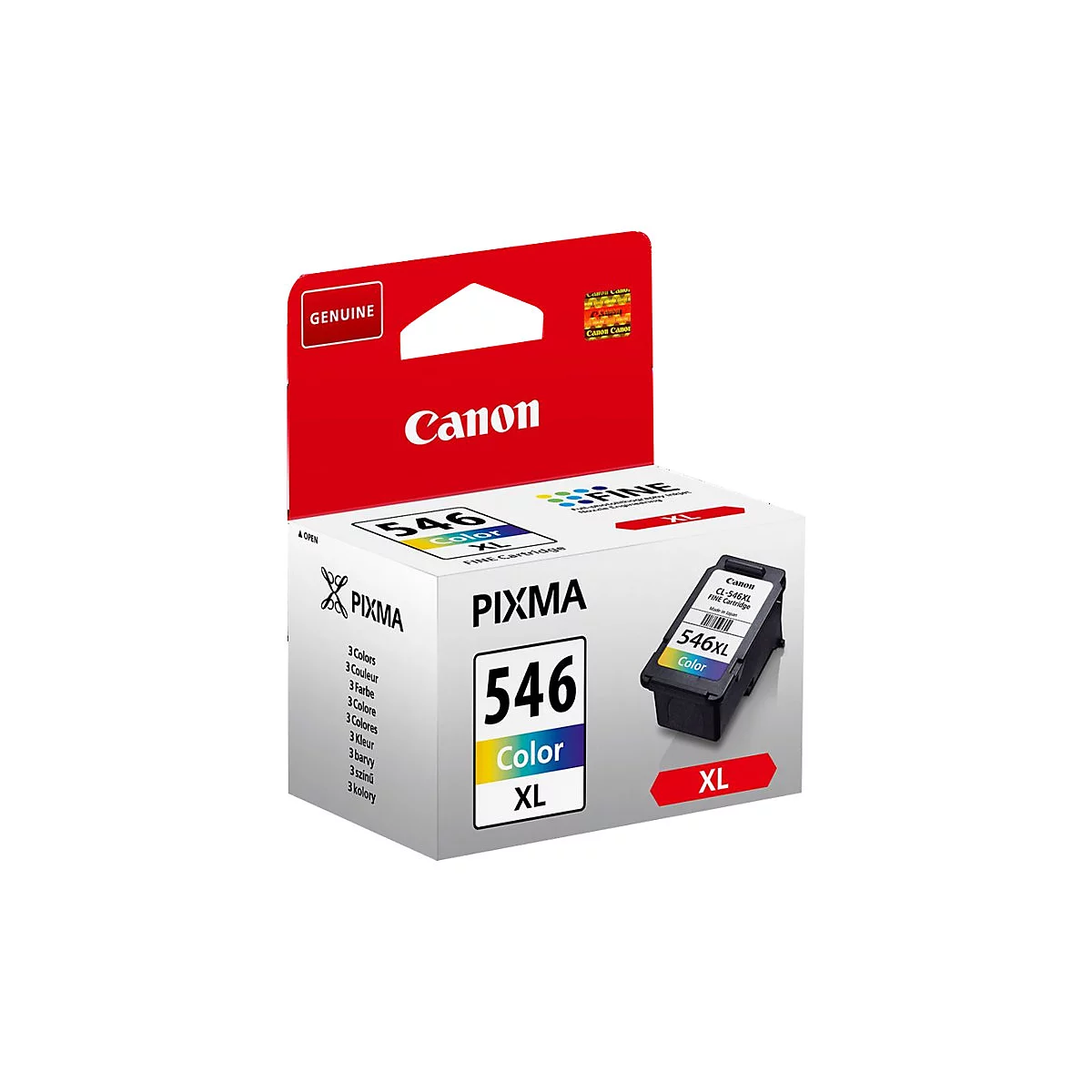 Canon Pixma 546XL Farbdruckerpatrone in Originalverpackung.