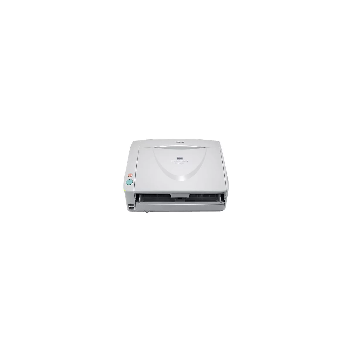 Grauer Canon ImageFORMULA DR-6030C Scanner mit rot-grünen Knöpfen.