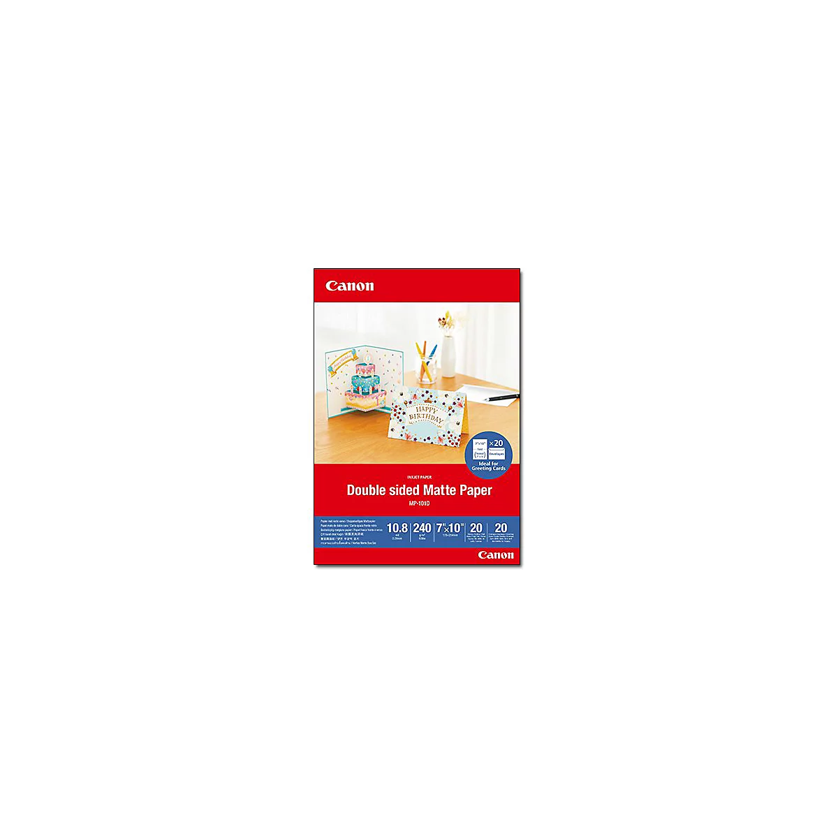 Canon zweiseitiges, mattes Fotopapier, ideal für Grußkarten, inklusive 20 Umschlägen.