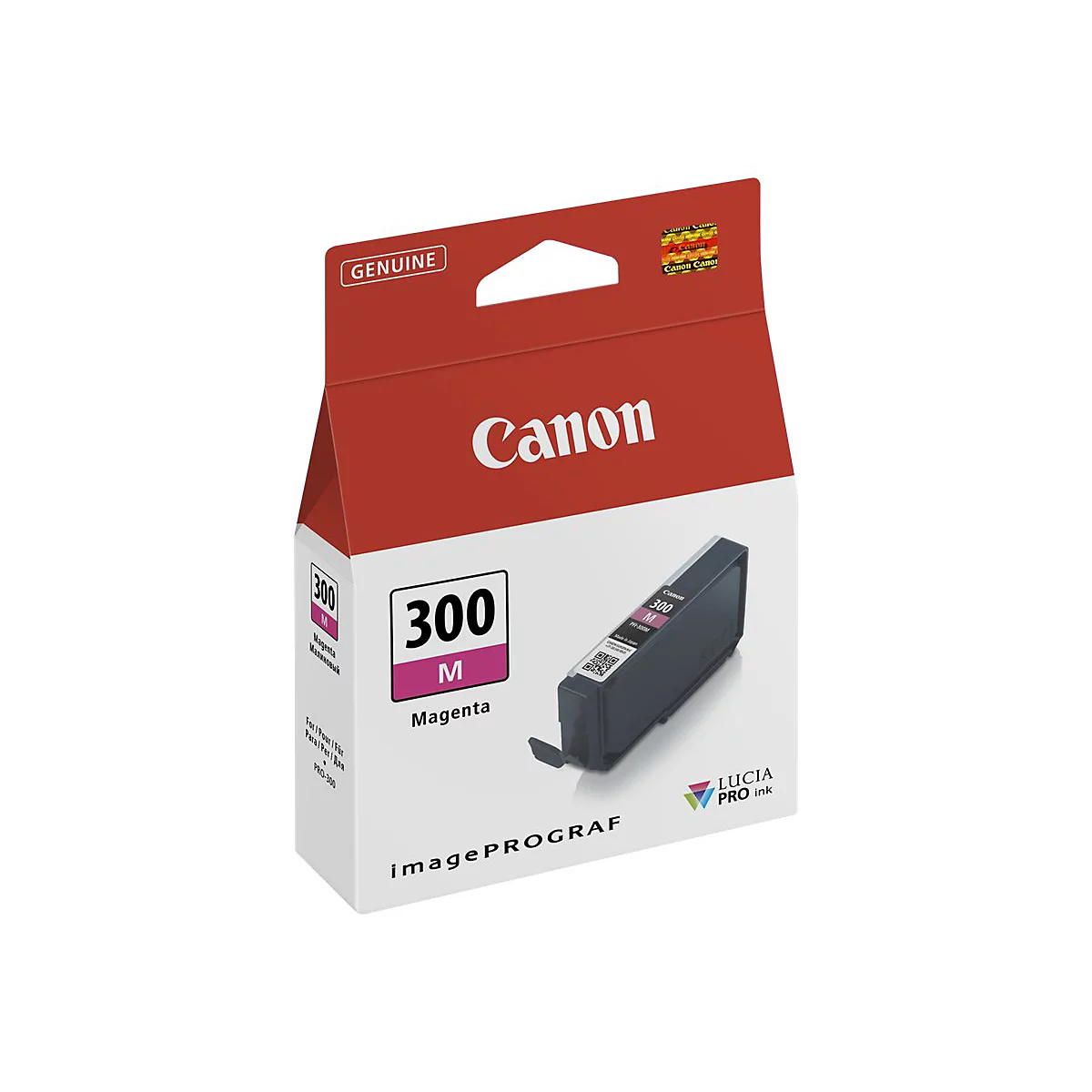 Canon Tintenpatrone in Magenta. Aufschrift: 300 M Magenta.