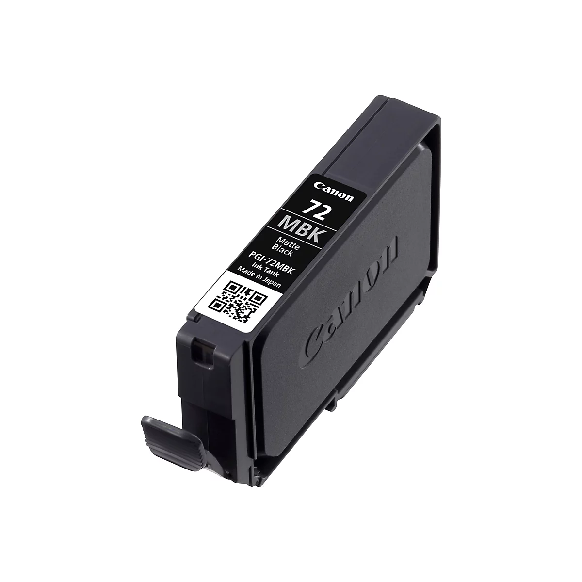 Schwarze Canon-Druckerpatrone. Aufdruck: 72 MBK Matte Black PGI-72MBK.