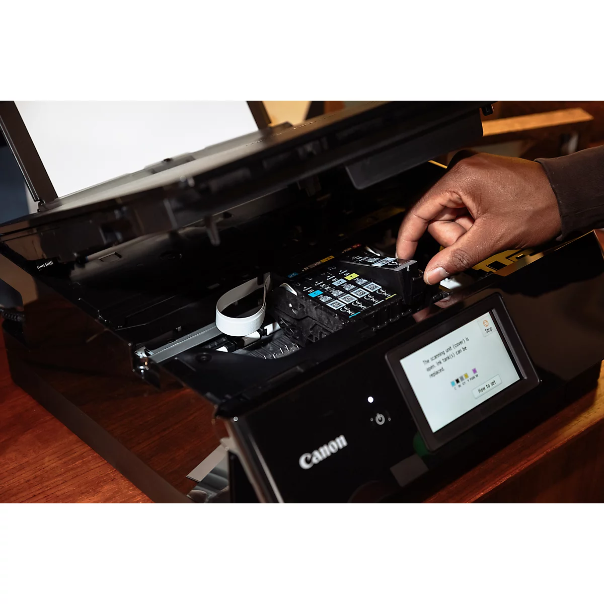Canon PIXMA TS8750 multifunctionele printer, 3 in 1, USB/WLAN/Cloud/SDCard, automatisch dubbelzijdig/mobiel printen, tot A4, incl. 6 inktcartridges, zwart