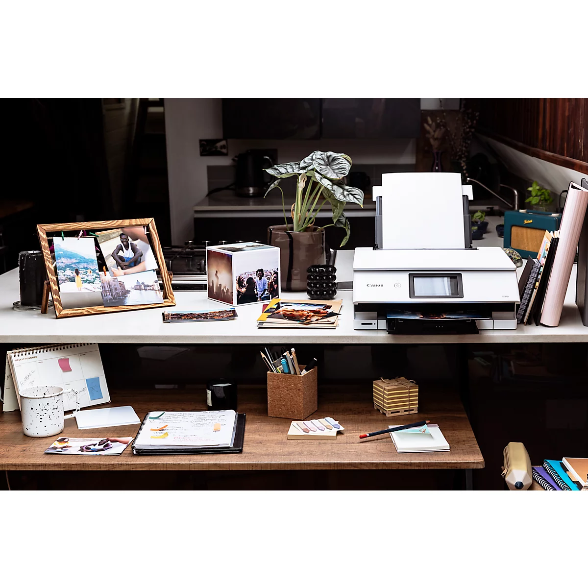Canon PIXMA TS8751 multifunctionele printer, 3 in 1, USB/WLAN/Cloud/SDCard, auto duplex/mobiel printen, tot A4, incl. 6 inktcartridges, wit