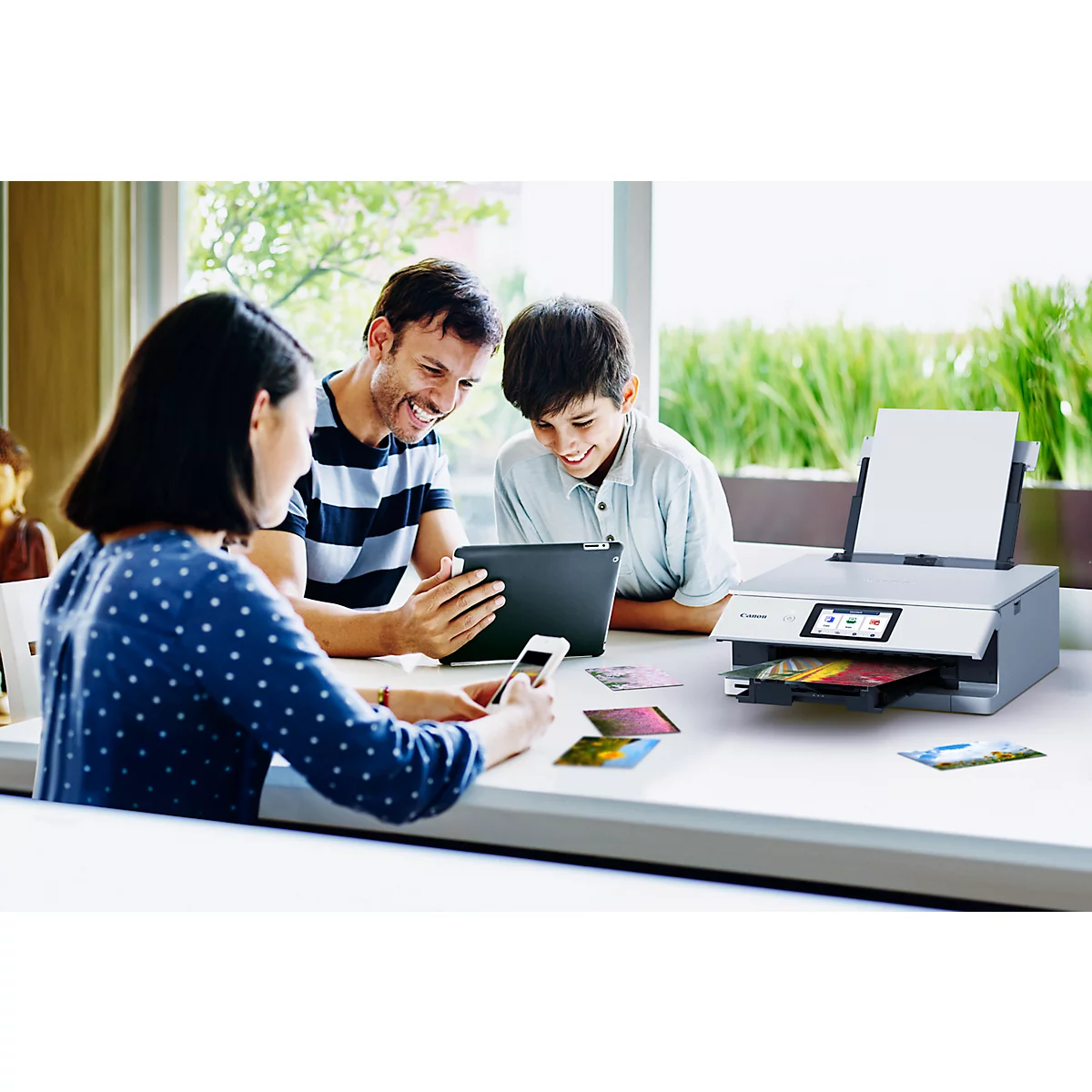 Canon PIXMA TS8751 multifunctionele printer, 3 in 1, USB/WLAN/Cloud/SDCard, auto duplex/mobiel printen, tot A4, incl. 6 inktcartridges, wit