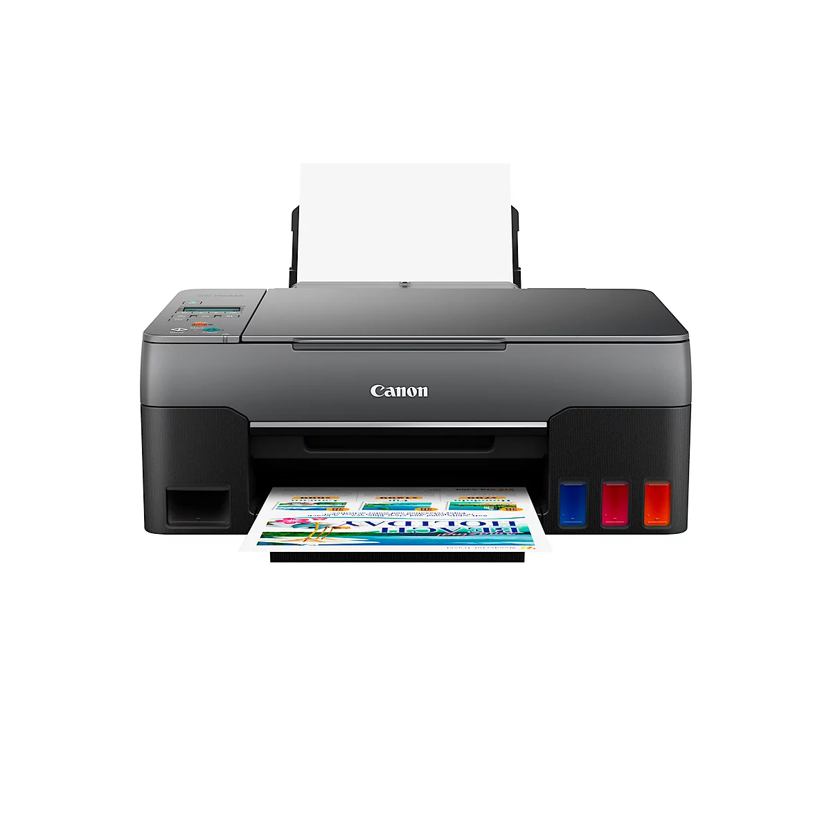 Canon Tintenstrahl-Multifunktionsdrucker PIXMA G2560 MegaTank, Schwarzweiß/Farbe, 3-in-1, USB, Duplex, bis A4, inkl. CMYK-Flaschen