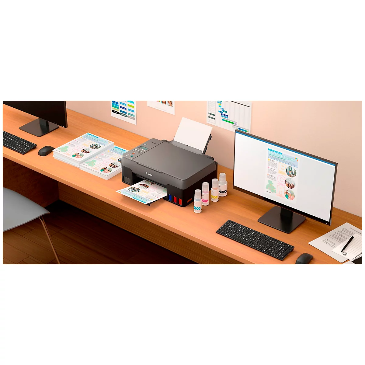 Canon TintenstrahlMultifunktionsdrucker PIXMA G3520 MegaTank, Schwarzweiß/Farbe, 3in1, USB