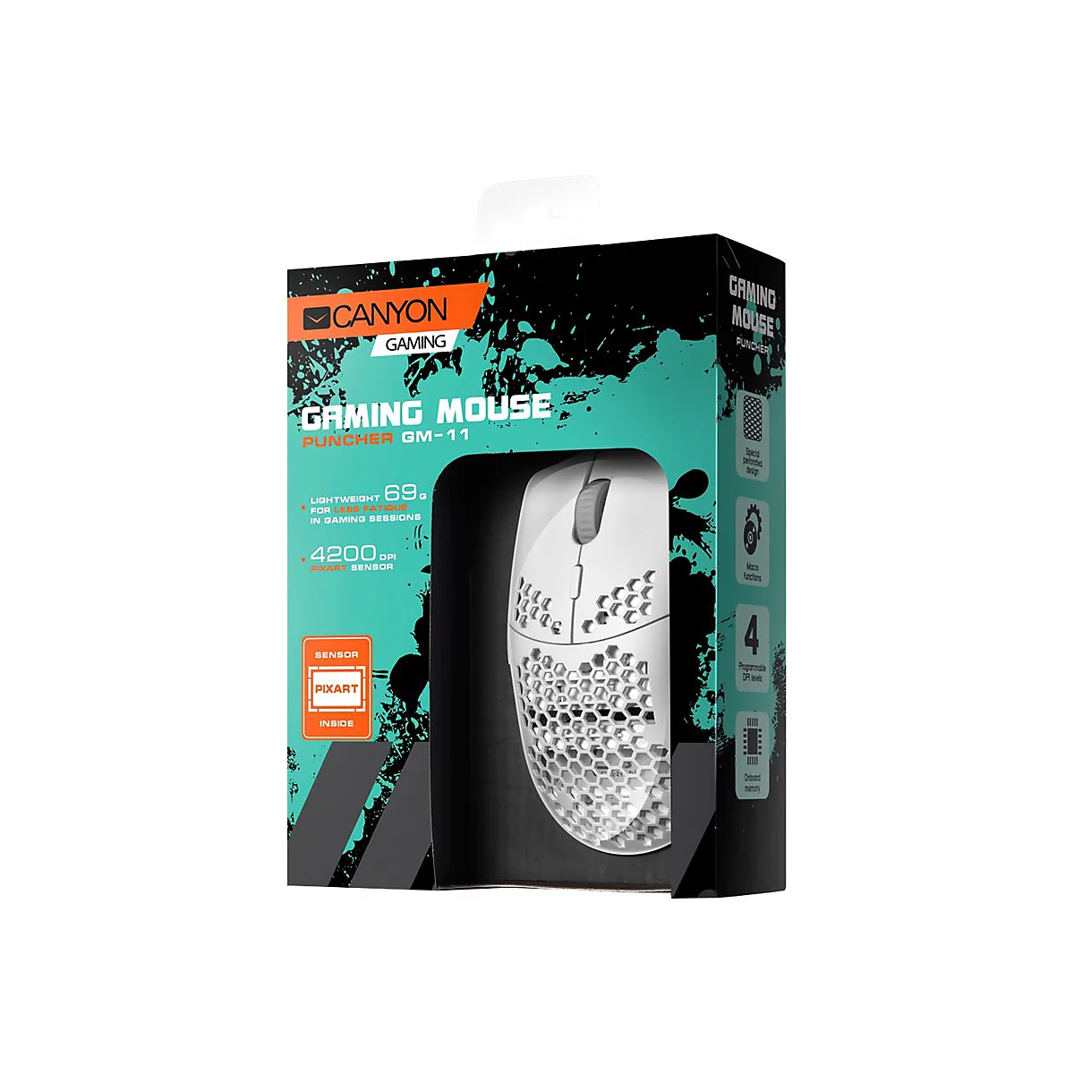 Canyon Gaming Puncher GM-11 - Maus - optisch - 7 Tasten - kabelgebunden - USB