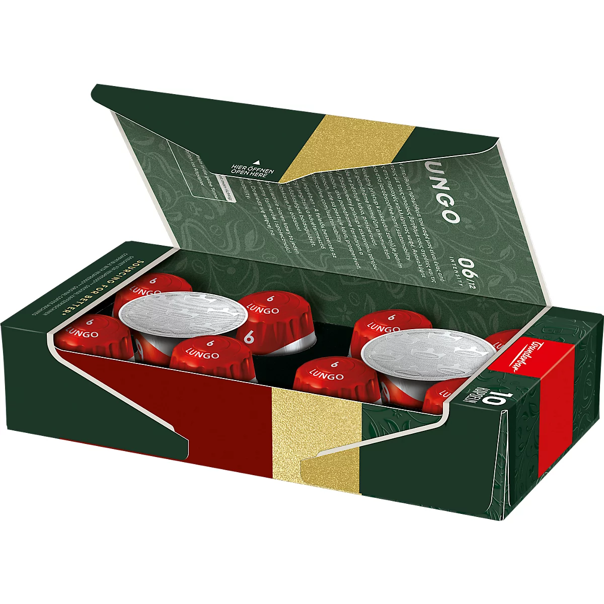 Capsules de café Jacobs Lungo 6 Classico, café torréfié, 10 x 52 g, compatible Nespresso®, certifié UTZ