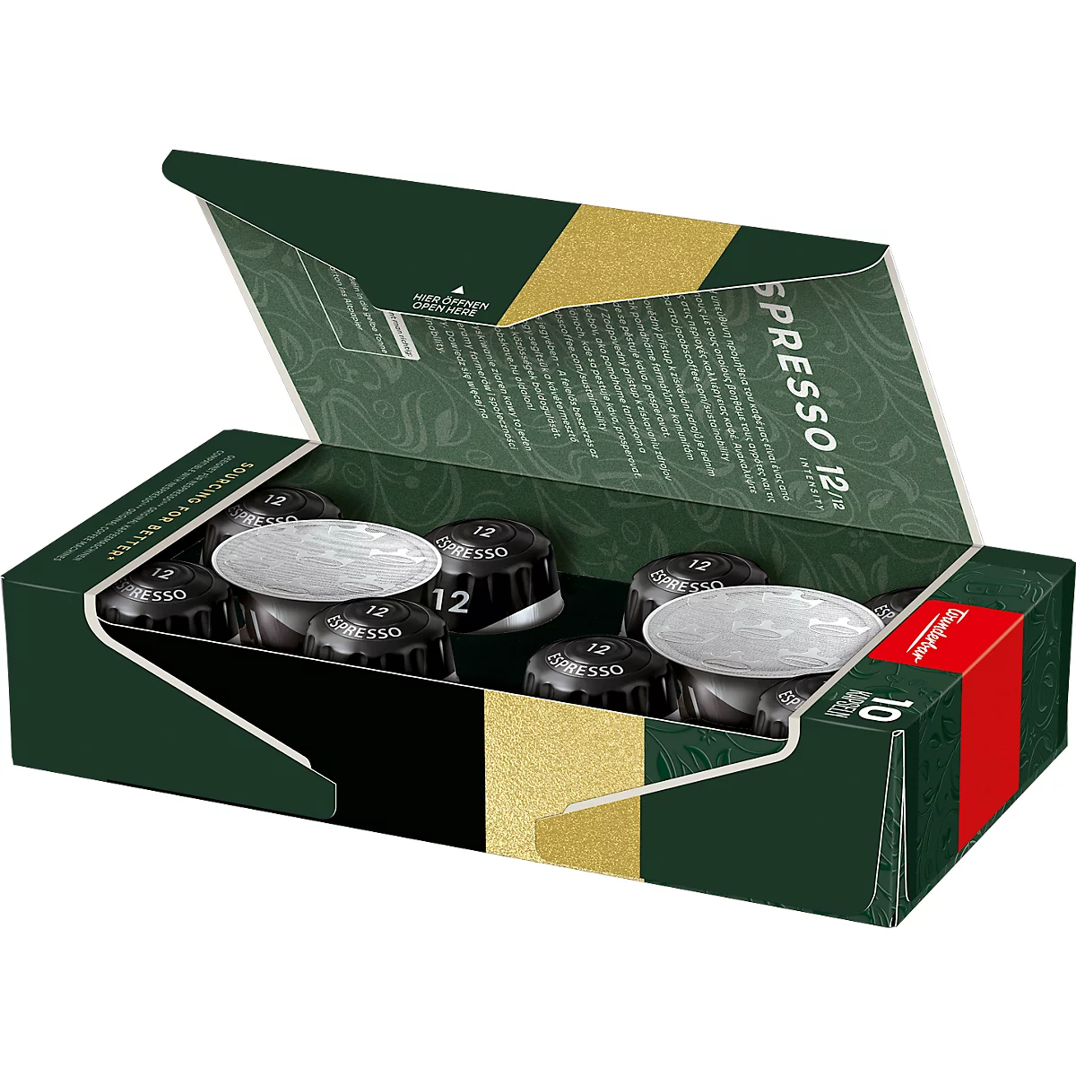 Capsules de café Jacobs Professional Espresso 12 Ristretto, café torréfié, 10 x 52 g, compatible Nespresso®, moulu