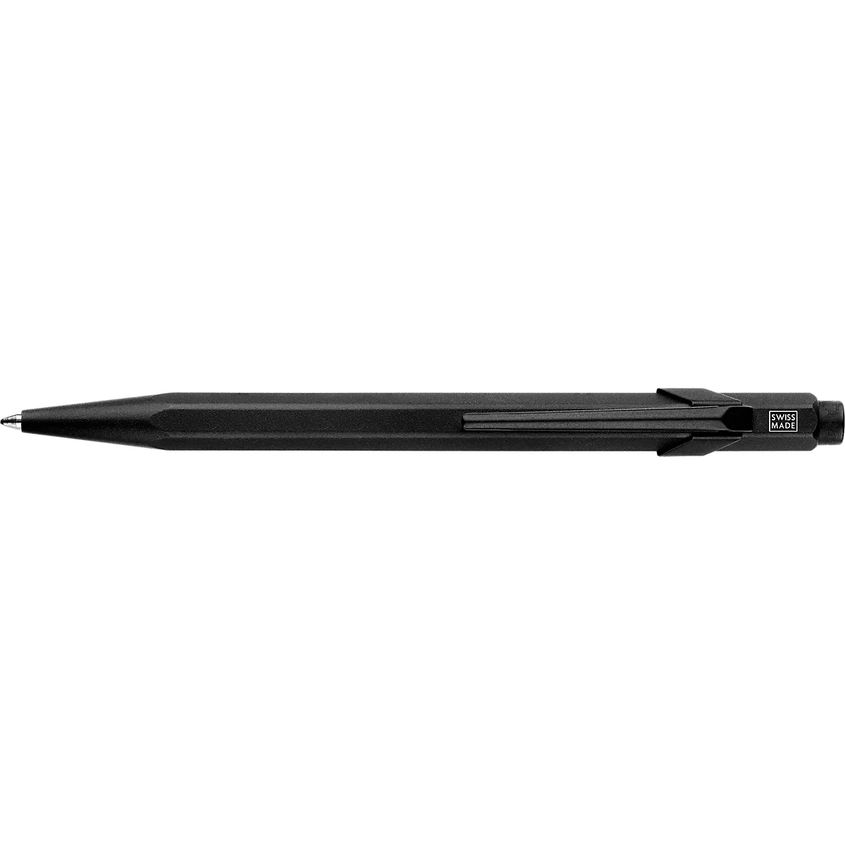 Ein schwarzer Stift in Nahaufnahme, der sich zu einem schlanken Ende verjüngt.