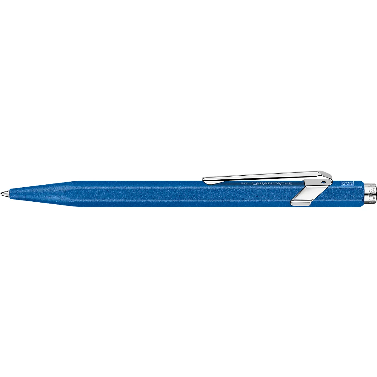 Caran d'Ache Kugelschreiber 849 COLORMAT-X, Metallclip, Druckmechanik, blau
