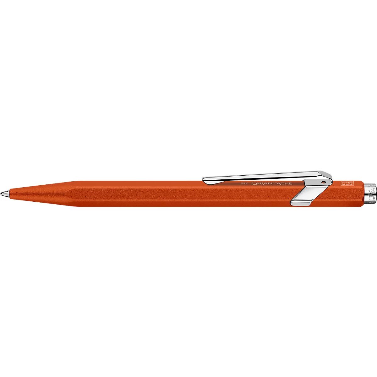 Caran d'Ache Kugelschreiber 849 COLORMAT-X, Metallclip, Druckmechanik, orange