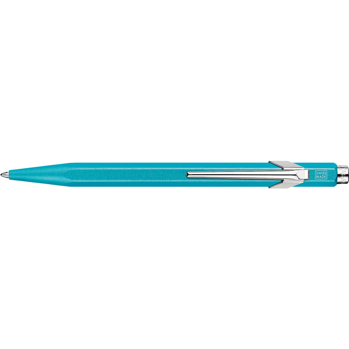 Caran d'Ache Kugelschreiber 849 COLORMAT-X, Metallclip, Druckmechanik, türkisblau