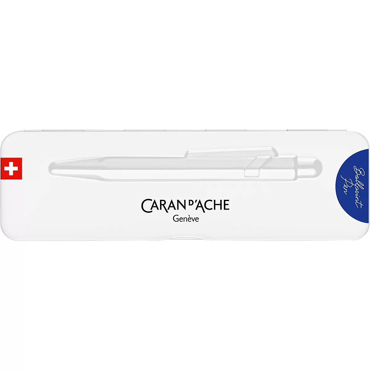 Caran d'Ache Kugelschreiber 849 COLORMAT-X, mit Slimpack, Metallclip, Druckmechanik, blau