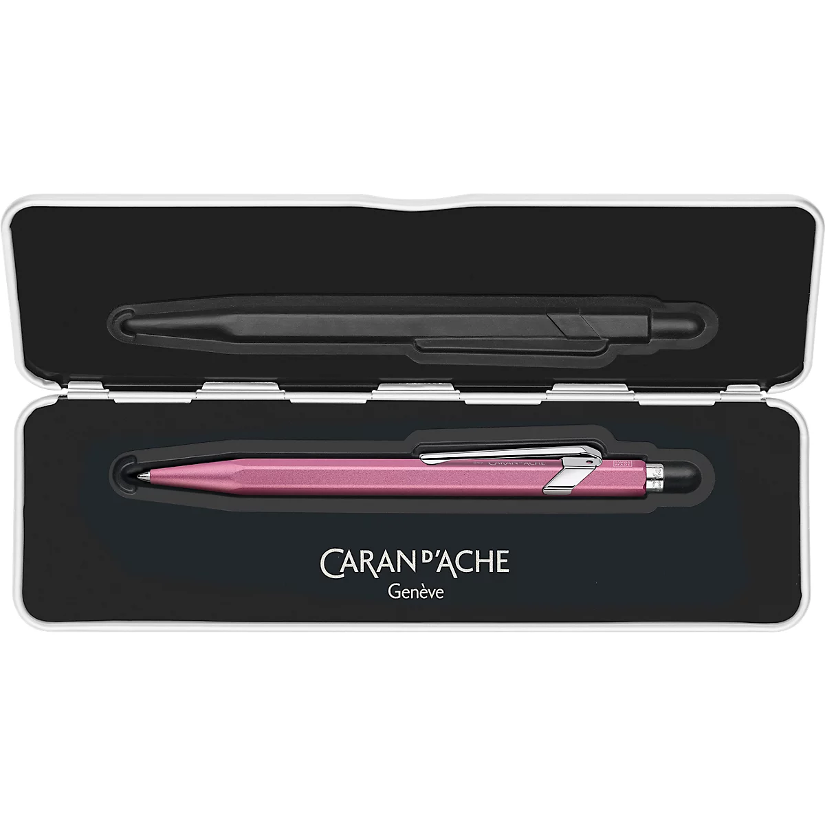 Caran d'Ache Kugelschreiber 849 COLORMAT-X, mit Slimpack, Metallclip, Druckmechanik, rosa