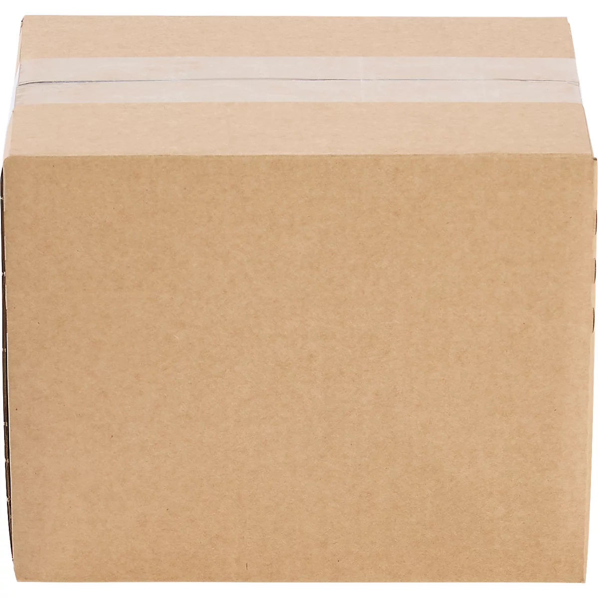 Brown rectangular cardboard box sealed with tape.