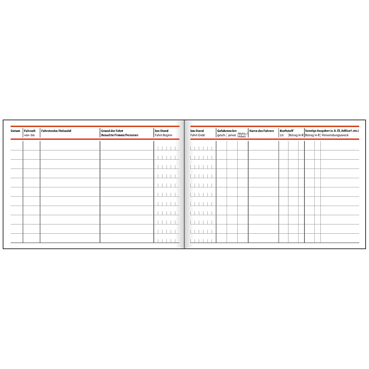 Carnet de bord pour véhicule utilitaire FA614 sigel®, format A6 paysage, 32 feuilles